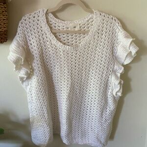 H&M Cream Crochet Knit Top
